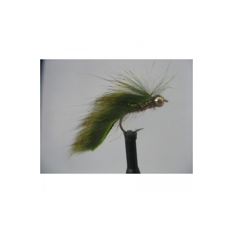 gold head olive pine squirrel mini zonker