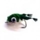 green white kicking frog bass bug