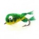 green yellow kicking frog bass bug