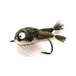 olive white kicking frog bass bug