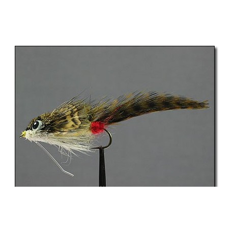 Sculpin Deer Hair Olive Red Butt side