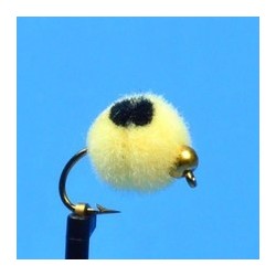 Bead Head Egg Yellow W Black Spot