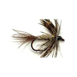 march brown soft hackle button