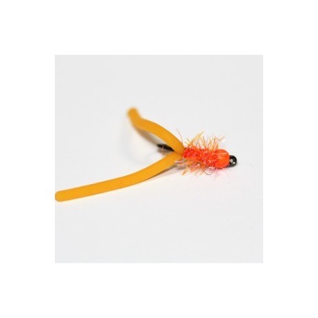 orange two tailed squirmy worm
