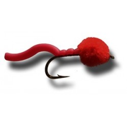 Egg Sucking Squiggly Worm Blood Red