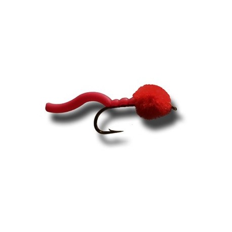 Egg Sucking Squiggly Worm Blood Red
