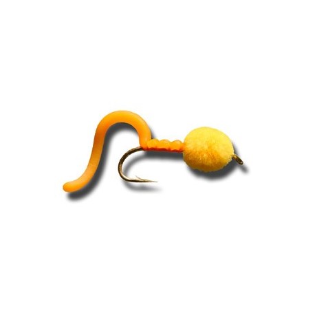 Egg Sucking Squiggly Worm FL Orange