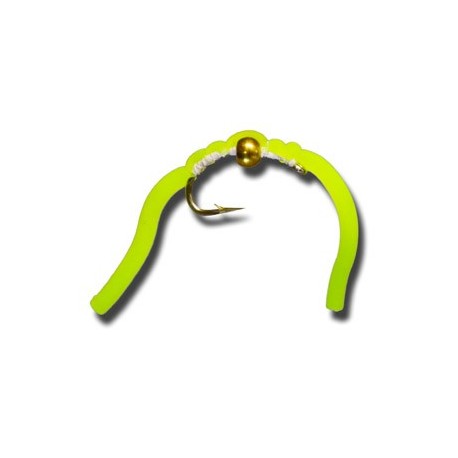 BH Squiggly San Juan Worm FL Yellow