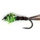 green crystal pheasant tail button
