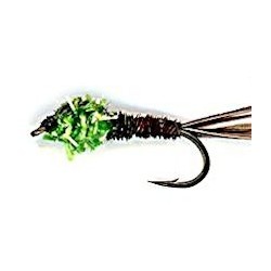 green crystal pheasant tail button