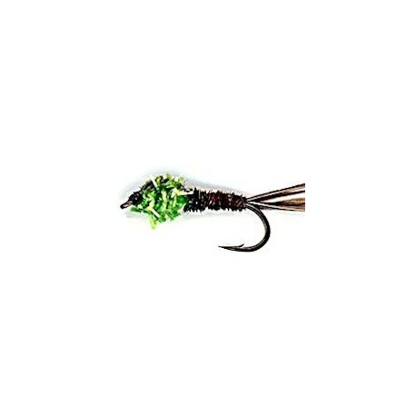 green crystal pheasant tail button