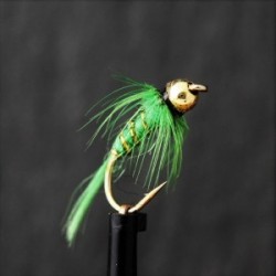 gold head green nymph with pheasant tail thorax cover