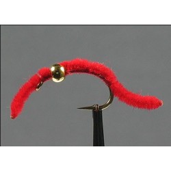 San Juan Worm Bead Head Red side