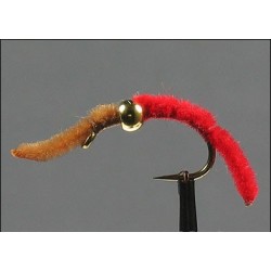 San Juan Worm Bead Head Red Brown side