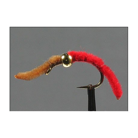 San Juan Worm Bead Head Red Brown side