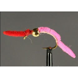 San Juan Worm Bead Head Pink Red Side