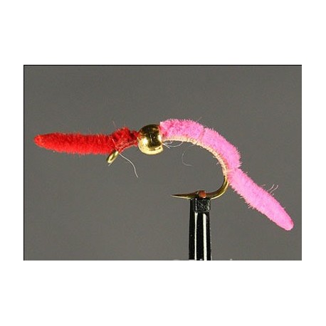 San Juan Worm Bead Head Pink Red Side