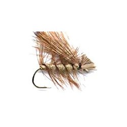 tan elk hair caddis button