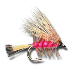 Palmered Caddis Pink