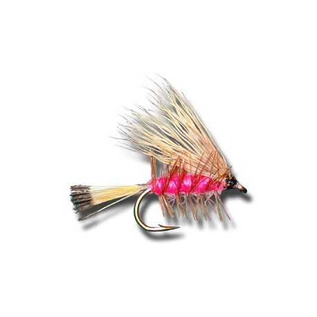 Palmered Caddis Pink