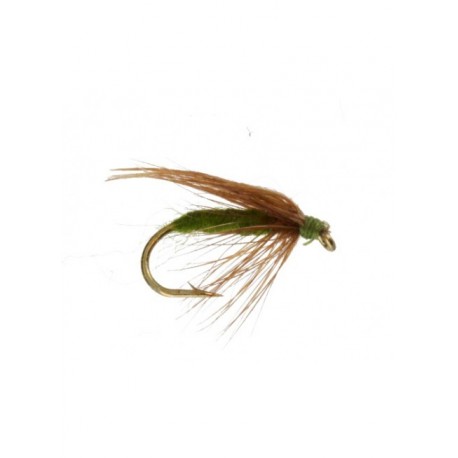 slow water caddis olive