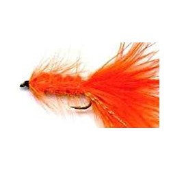 orange woolly bugger button