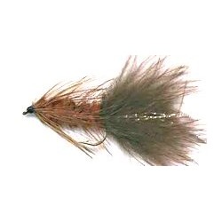 brown woolly bugger button