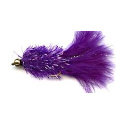 purple crystal woolly bugger button