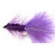 purple woolly bugger button