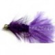 purple beaded woolly bugger button