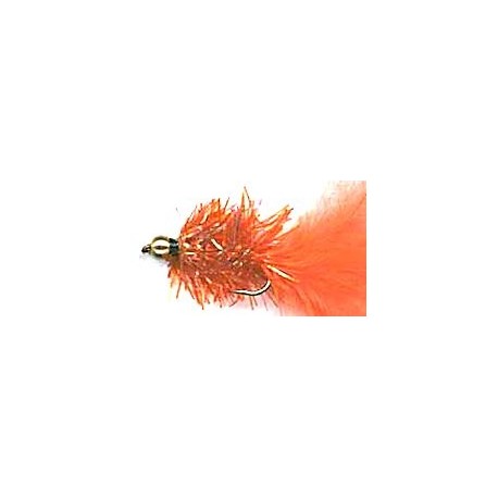 orange crystal woolly bugger button