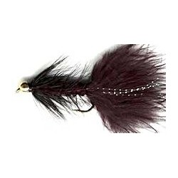 beaded black woolly bugger button
