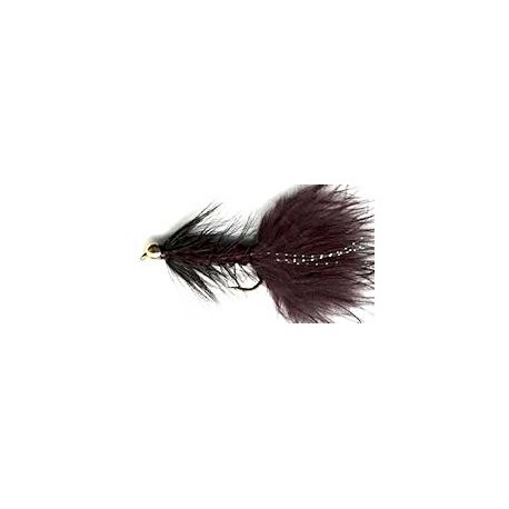 beaded black woolly bugger button