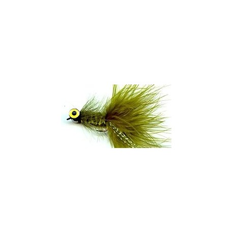 olive deepwater woolly bugger button