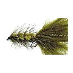 olive woolly bugger button
