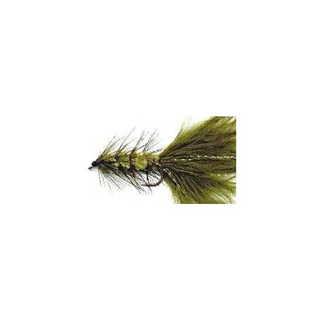olive woolly bugger button