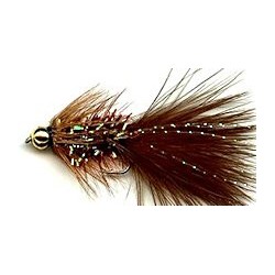 brown crystal woolly bugger button