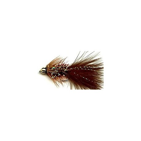 brown crystal woolly bugger button