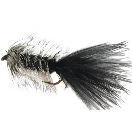 Woolly bugger black grizzly