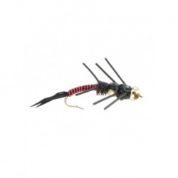 beadhead double tungsten wired stonefly rubberlegs red