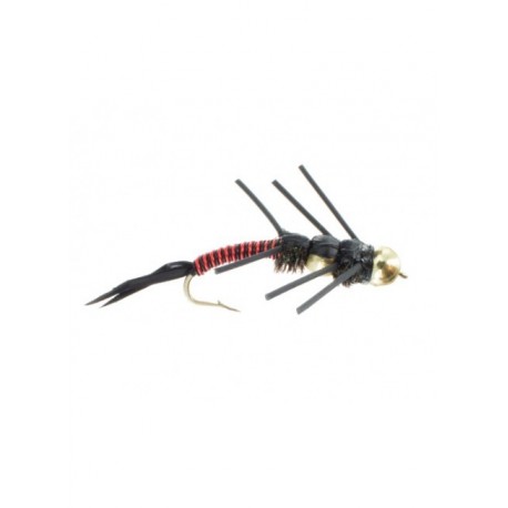beadhead double tungsten wired stonefly rubberlegs red