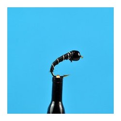 Glass Bead Zebra Midge Black  glass bead zebra midge black