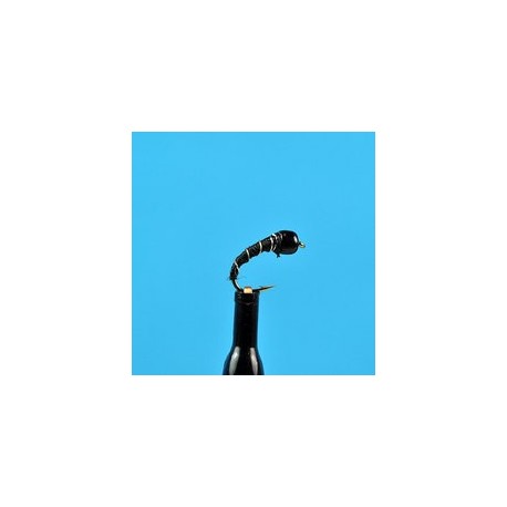 Glass Bead Zebra Midge Black  glass bead zebra midge black