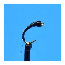 Glass Bead Zebra Midge Black