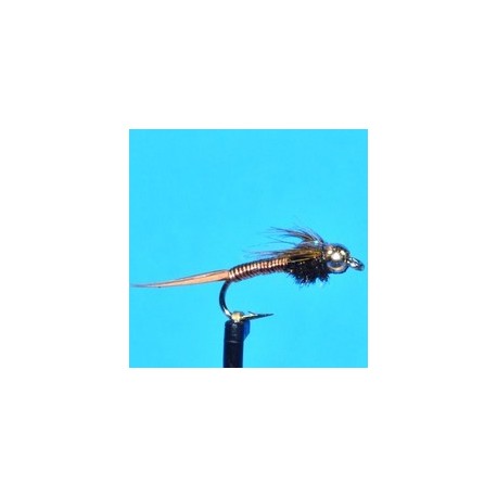 Tungsten Bead Head Copper John With Rubber Legs   Green