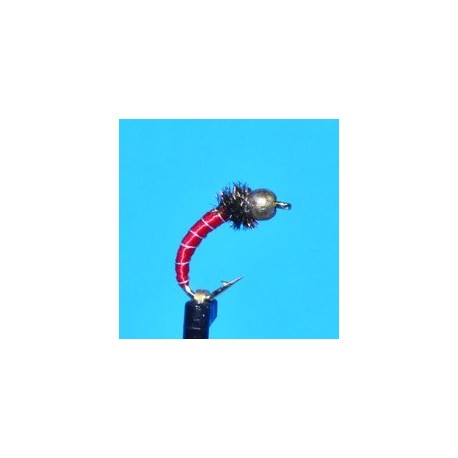 Tungsten Bead Head Zebra Midge Red