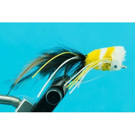 deer hair hopper white yellow large